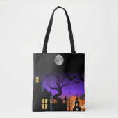 Spooky Haunted Night Halloween Tote Bag (Voorkant)