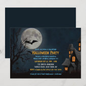 Spooky Haunted Palace Full Moon Halloween Party Kaart (Voorkant / Achterkant)