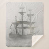 Spooky Haunted Pirate Ship Grey Sherpa Deken (Voorkant)