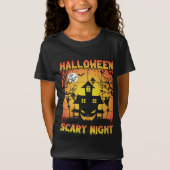 Spooky Haunted Pumpkin Halloween Graphic T-shirt (Voorkant)