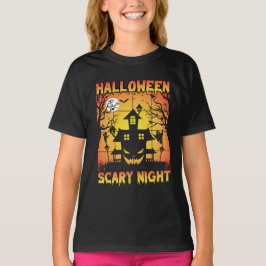 Spooky Haunted Pumpkin Halloween Graphic T-shirt