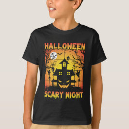Spooky Haunted Pumpkin Halloween Graphic T-shirt