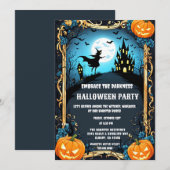 Spooky Haunted Witch House Halloween Party Kaart (Voorkant / Achterkant)