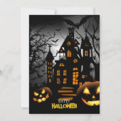 Spooky Haunted Witch House Pumpkin Halloween Party Kaart (Achterkant)