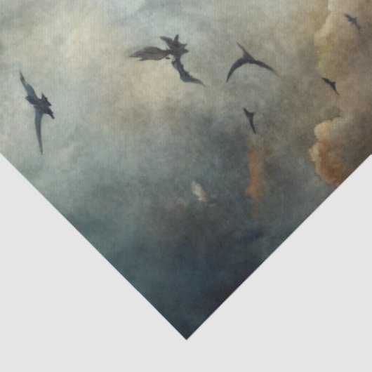 Spooky Haunting Fantasy Gothic Raven  Tissuepapier (Detail)