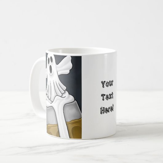 Spooky Haunting White Ghost Koffiemok (Voorkant links)