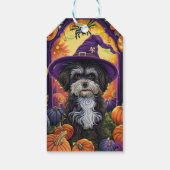 Spooky Havanese hond Halloween heks en pompoen Cadeaulabel (Achterkant)