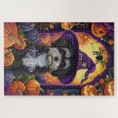 Spooky Havanese hond Halloween heks en pompoen Legpuzzel (Horizontaal)