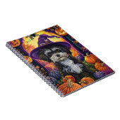 Spooky Havanese hond Halloween heks en pompoen Notitieboek (Rechterzijde)
