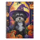 Spooky Havanese hond Halloween heks en pompoen Notitieboek (Voorkant)