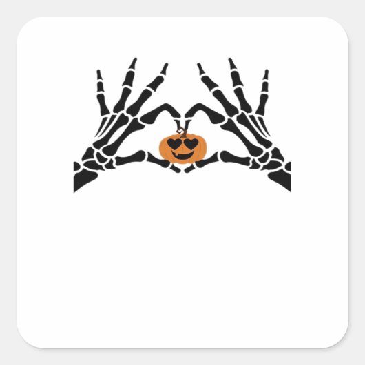 Spooky Heart Hands Classic Vierkante Sticker (Voorkant)