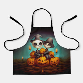 Spooky heidense vrienden vieren gelukkig Halloween Schort