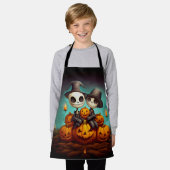 Spooky heidense vrienden vieren gelukkig Halloween Schort (Gedragen)