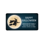 Spooky heks gelukkig Halloween retour adres Etiket (Voorkant)
