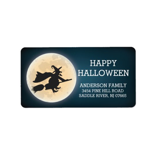 Spooky heks gelukkig Halloween retour adres Etiket (Voorkant)