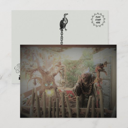 Spooky Heks Halloween Briefkaart (Voorkant / Achterkant)