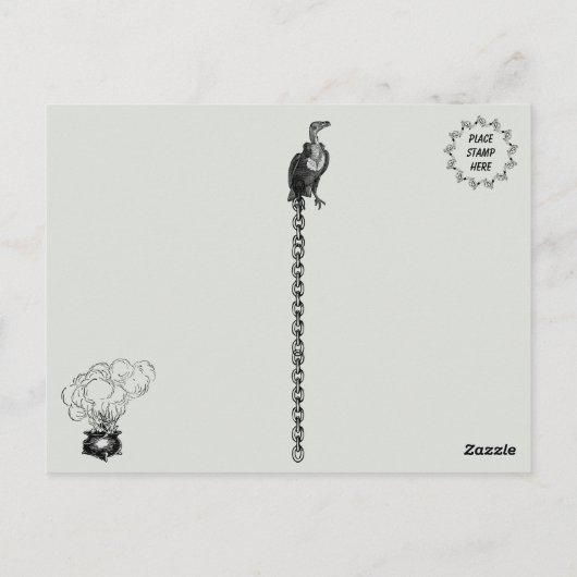 Spooky Heks Halloween Briefkaart (Achterkant)