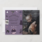 Spooky heks Halloween Verjaardagsfeestfoto Kaart (Voorkant)
