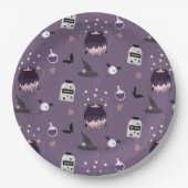 Spooky heks Halloween verjaardagsfeestje Papieren Bordje (Voorkant)