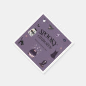 Spooky heks Halloween Verjaardagsfeestuitnodiging Servet (Hoek)