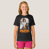 Spooky Heks Horror Pompoen Halloween  T-shirt (Voorkant volledig)