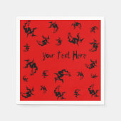 Spooky heks op vliegende bezemsteel plezier op Hal Servetten (Voorkant)