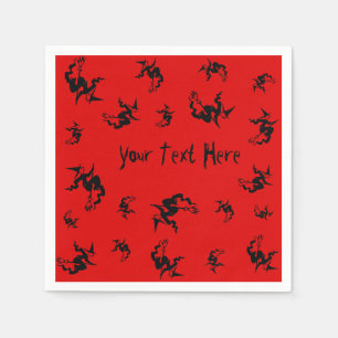 Spooky heks op vliegende bezemsteel plezier op Hal Servetten