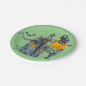 Spooky heks over het Bord Halloween Paper (Gekanteld)