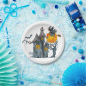 Spooky heks over het Bord Halloween Paper (Feest)