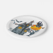 Spooky heks over het Bord Halloween Paper (Gekanteld)