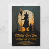 Spooky Heks Witchin' Good Time Halloween Party Kaart (Voorkant)