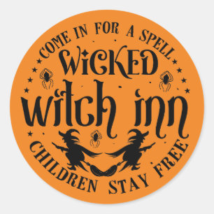 Spooky heksen in Halloween Ronde Sticker