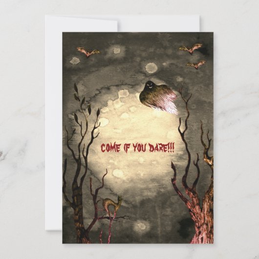 Spooky Heksenpompoenen Halloween Feest Uitnodiging (Achterkant)