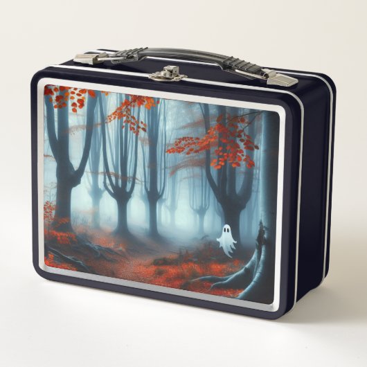 Spooky Herfst bossen met een spook (Voorkant)