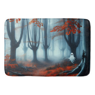 Spooky Herfst bossen met een spook Badmat