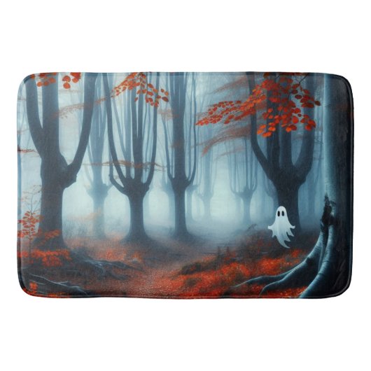 Spooky Herfst bossen met een spook Badmat (Voorkant)