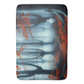 Spooky Herfst bossen met een spook Badmat (Voorkant Verticaal)