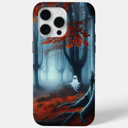 Spooky Herfst bossen met een spook Case-Mate iPhone Case (Achterkant)
