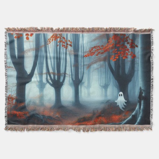 Spooky Herfst bossen met een spook Deken (Voorkant)