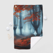 Spooky Herfst bossen met een spook Golfhanddoek (Insitu)