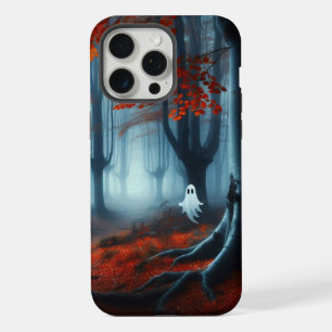 Spooky Herfst bossen met een spook iPhone 15 Pro Max Case