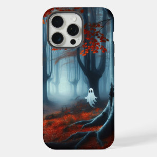 Spooky Herfst bossen met een spook iPhone 15 Pro Max Case