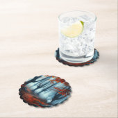 Spooky Herfst bossen met een spook Kartonnen Onderzetters (Insitu)