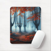 Spooky Herfst bossen met een spook Muismat (Met muis)