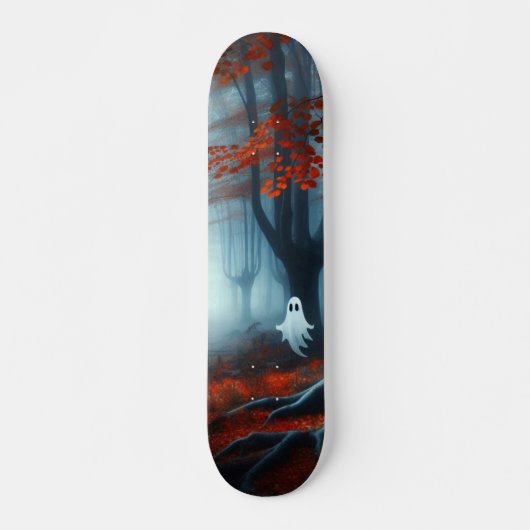 Spooky Herfst bossen met een spook Persoonlijk Skateboard (Voorkant)