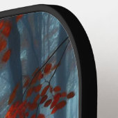 Spooky Herfst bossen met een spook Pickleball Paddle (Links Detail)