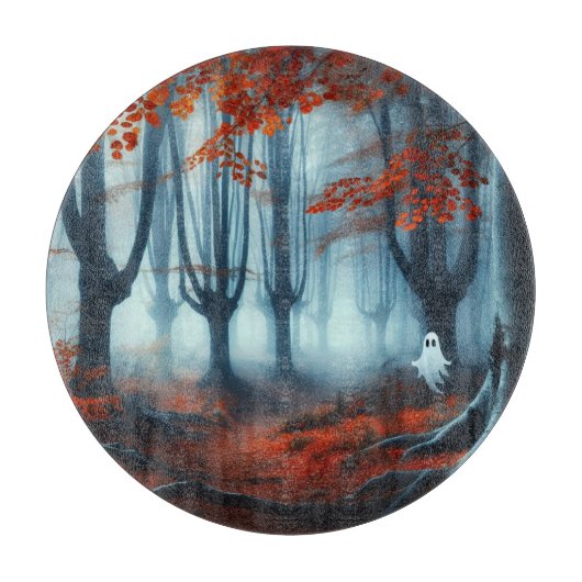 Spooky Herfst bossen met een spook Snijplank (Voorkant)