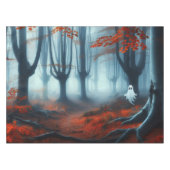Spooky Herfst bossen met een spook Tafelkleed (Voorkant (Horizontaal))