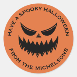 Spooky Herfst Halloween Jack O lantaarn pompoen ge Ronde Sticker