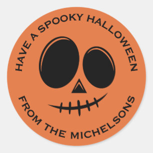 Spooky Herfst Halloween Pumpkin Ronde Sticker